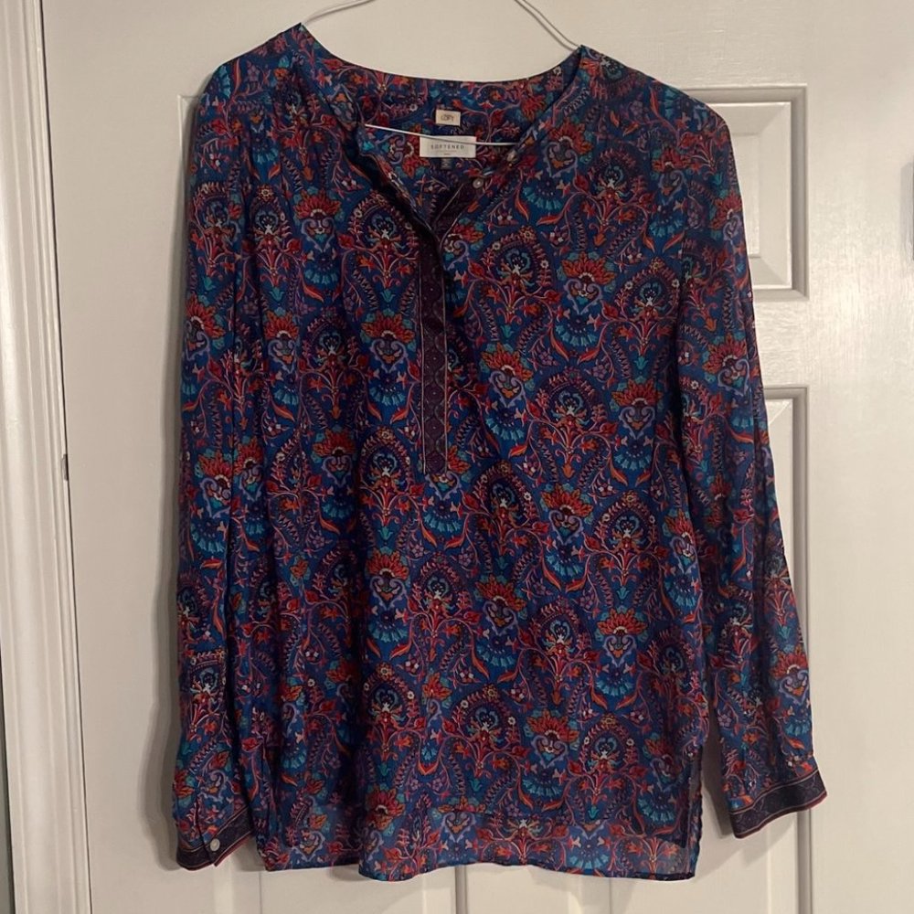 The Loft, women's patterned tunic blouse, size medium, like new